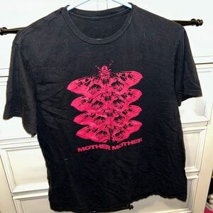 Mother mother tour- Short Sleeve Shirt with Vibrant Pink Graphic Design